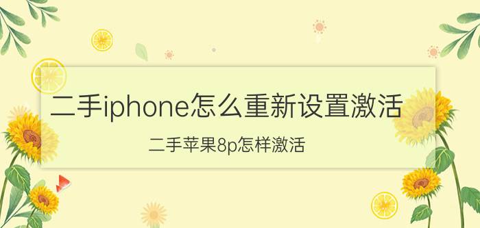 二手iphone怎么重新设置激活 二手苹果8p怎样激活？